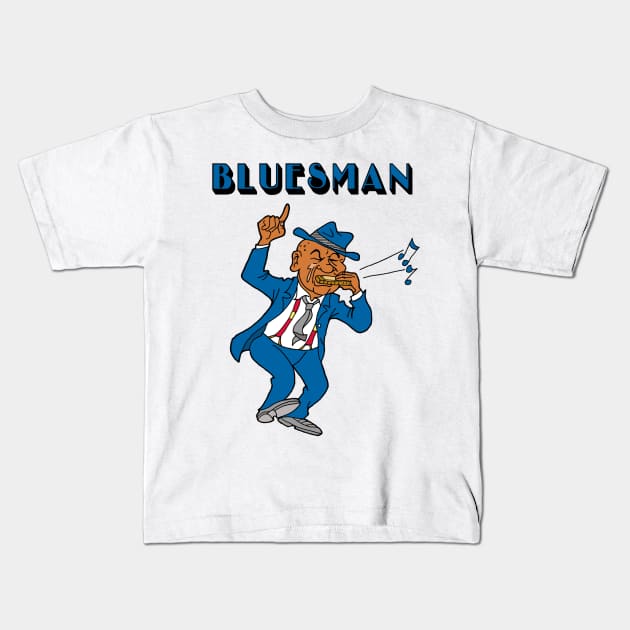 Bluesman Kids T-Shirt by AceToons